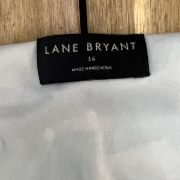 Lane Bryant Button Front Tie Waist Fully Lined Romper Geometric Print Peach Teal - Picture 8 of 9